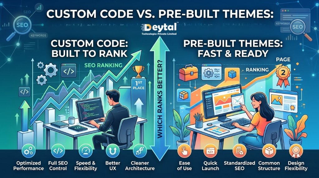 Custom Code vs Pre-Built Themes: Which Website Architecture Ranks Better?